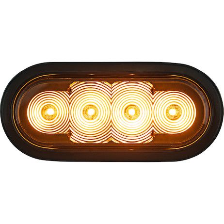 SL62AO - 6 Inch LED Oval Strobe Light with Amber LEDs and Amber Lens
