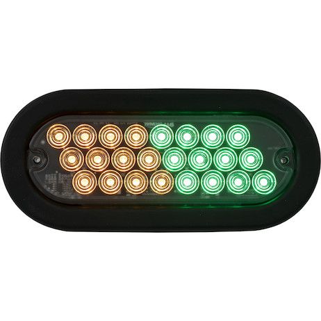 SL70AG - 6 Inch Quad Flash Oval Recessed Strobe Light - Amber/Green