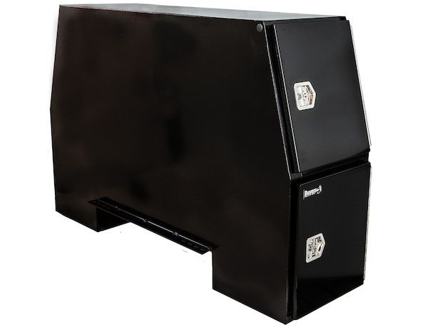 BP925824B - 58x24x92 Inch Black Steel Backpack Truck Tool Box - 8.5 Inch Offset Floor