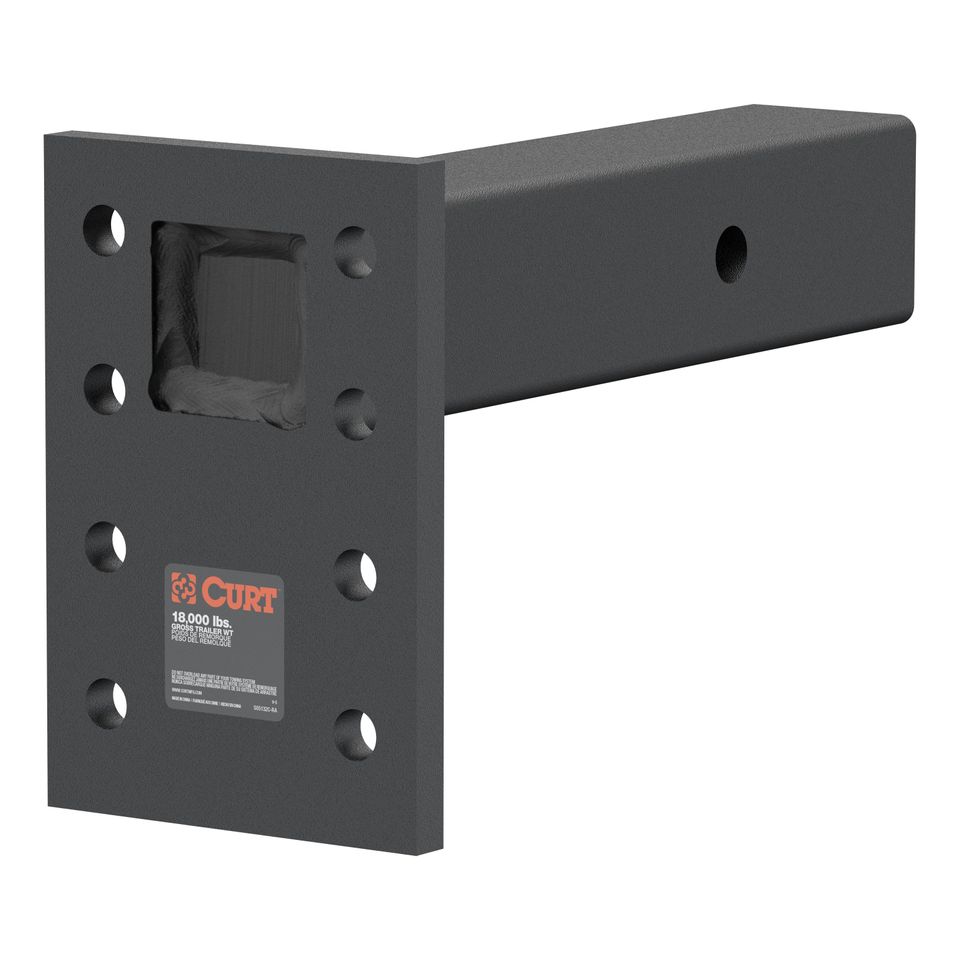 48329 - Adjustable Pintle Mount for 2-1/2-Inch Hitch Receiver, 18,000 lbs, 6-1/2-Inch Drop, 8-Inch Length
