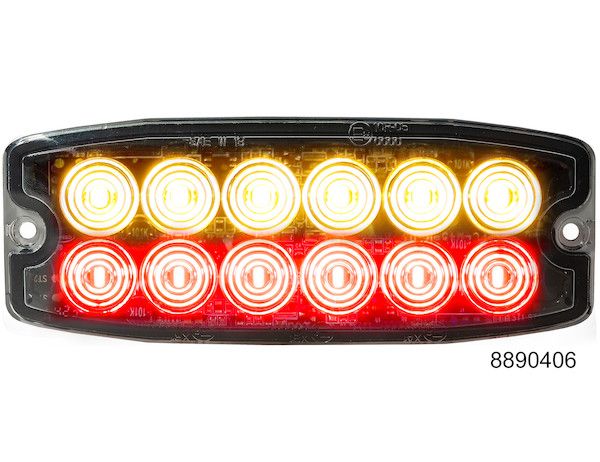 8890406 - Amber/Red Dual Row Ultra Thin 5 Inch LED Strobe Light