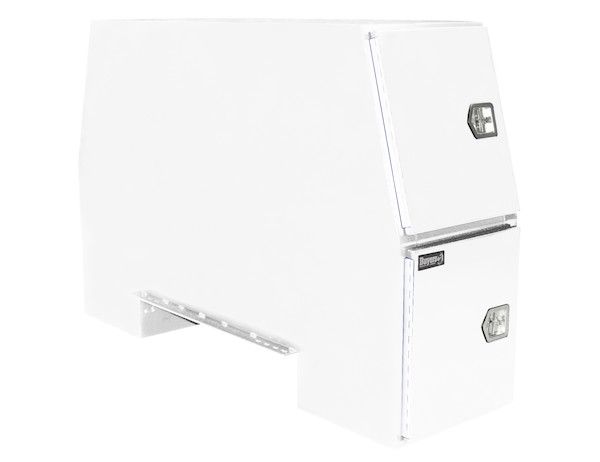 BP925824W - 58x24x92 Inch White Steel Backpack Truck Tool Box - 8.5 Inch Offset Floor