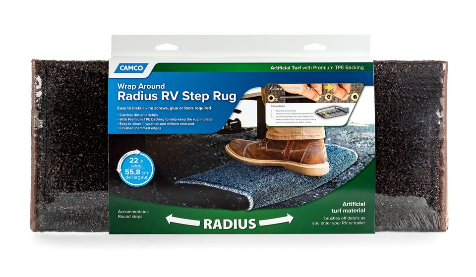 42949 - Step Rug,Premium,Turf w/UV&TPE,Hemmed,Radius 22"W Brown(E/F)