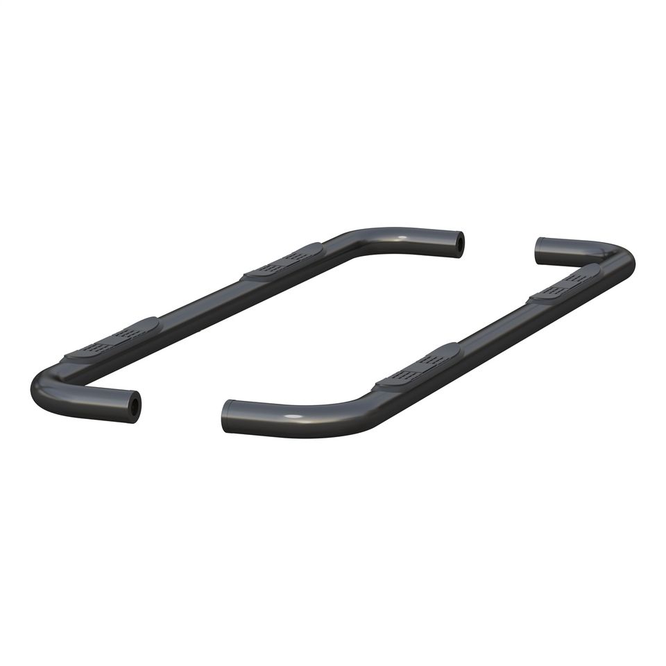 214053 - 3-Inch Round Black Stainless Steel Nerf Bars; No-Drill; Fits Select Chev - 2019-2026 Chevrolet Silverado 1500 and more