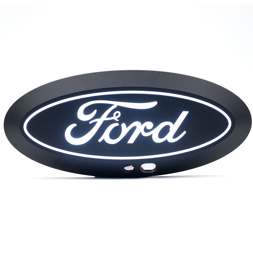 92801 - Luminix White LED Oval Light Up Grille Emblem - Fits Ford F250, F350, F450 17-19 w/ camera - 2017-2019 Ford F-250 Super Duty and more