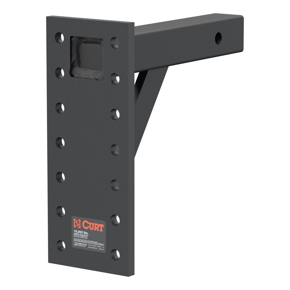 48341 - Adjustable Pintle Mount for 2-Inch Hitch Receiver, 10,000 lbs, 11-1/2-Inch Drop, 10-Inch Length