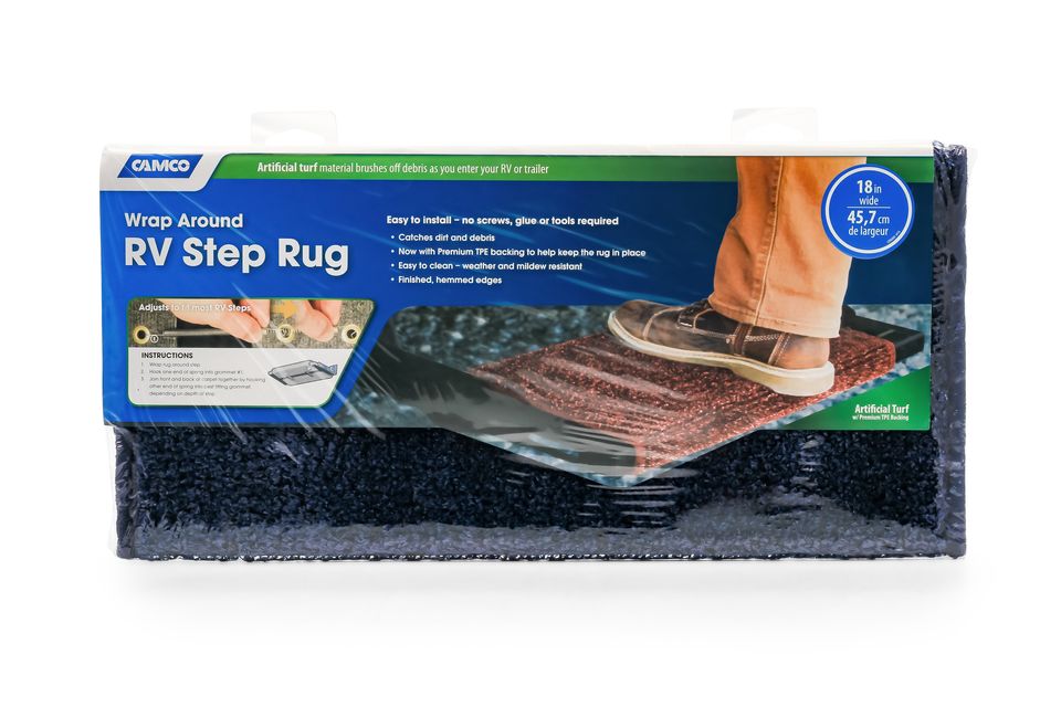 42916 - Step Rug,Premium,Turf w/UV&TPE,Hemmed 17.5"x 18" Blue (E/F)