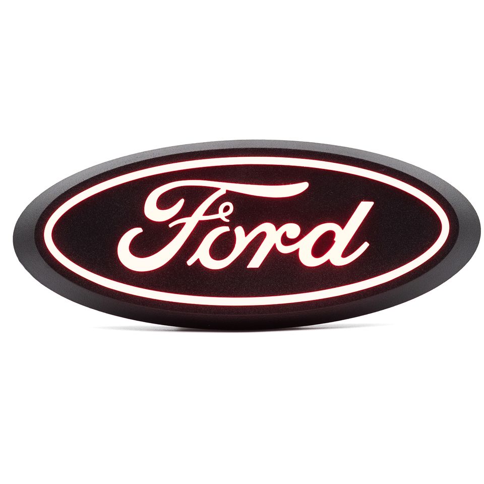 92752 - Luminix LED Red Oval Tailgate LED Emblem - Fits Ford Super Duty F250 / F350 / F450 2020-2022 All Models Except Platinum or Limited - 2020-2025 Ford F-450 Super Duty and more