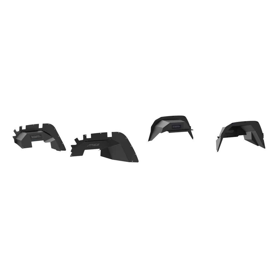 2500750 - Black Aluminum Front and Rear Jeep Gladiator JT Inner Fender Liner Wheel Well Guard Covers - 2020-2026 Jeep Gladiator