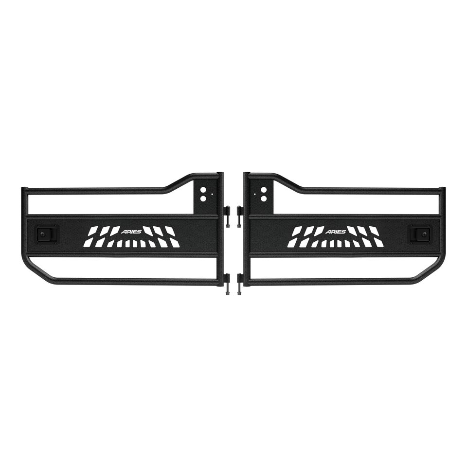 AR15009 - Black Aluminum Front Jeep Wrangler JK Tube Half Doors - 2018 Jeep Wrangler JK, 2007-2017 Jeep Wrangler