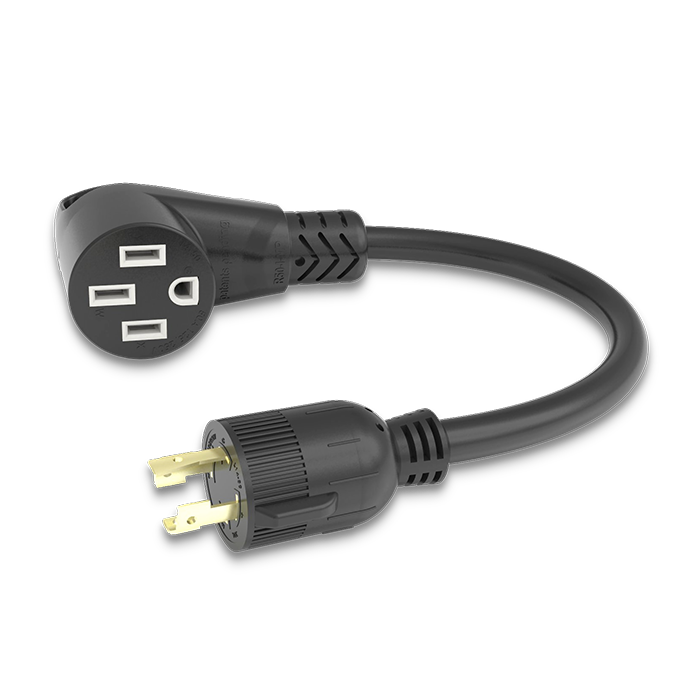 2021123845 - Pigtail Adapter - 50A Connector to 30A 4-Prong Plug, Black #FP52GEN4-SB