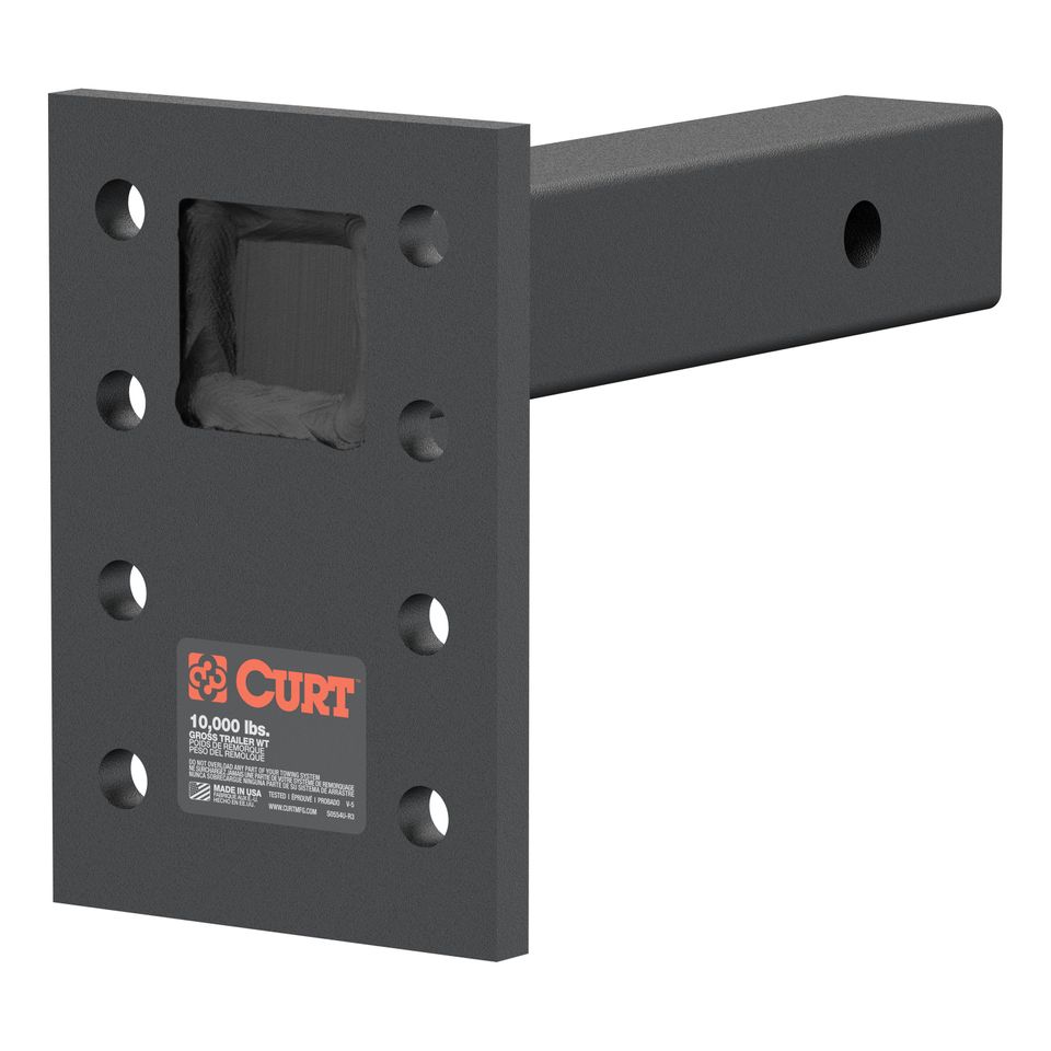 48324 - Adjustable Pintle Mount for 2-Inch Hitch Receiver, 10,000 lbs, 6-1/2-Inch Drop, 8-Inch Length