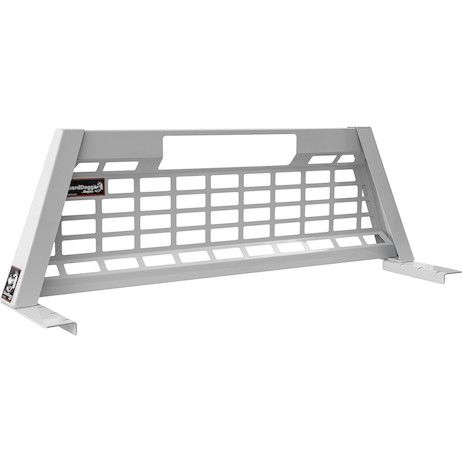 851405 - 23.00-inch Tall Gloss White Heavy-Duty Steel GuardDogg Pickup Truck Headache Rack Bundle with Mounting Brackets