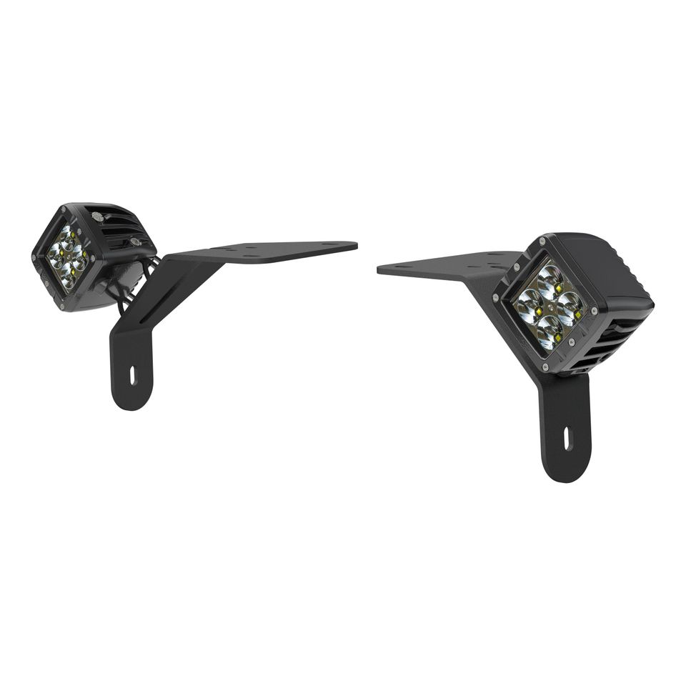 1501305 - LED Lights for Jeep Wrangler JL, Gladiator, Windshield Brackets, 2-Inch, 2,200-Lumen Spot Beams - 2020-2026 Jeep Gladiator and more