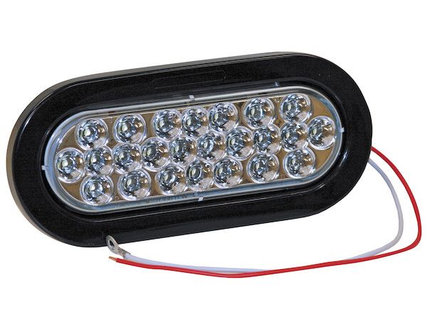 5626324 - 6 Inch Clear Oval Backup Light Kit with 24 LEDs (PL-2 Connection, Includes Grommet and Plug)