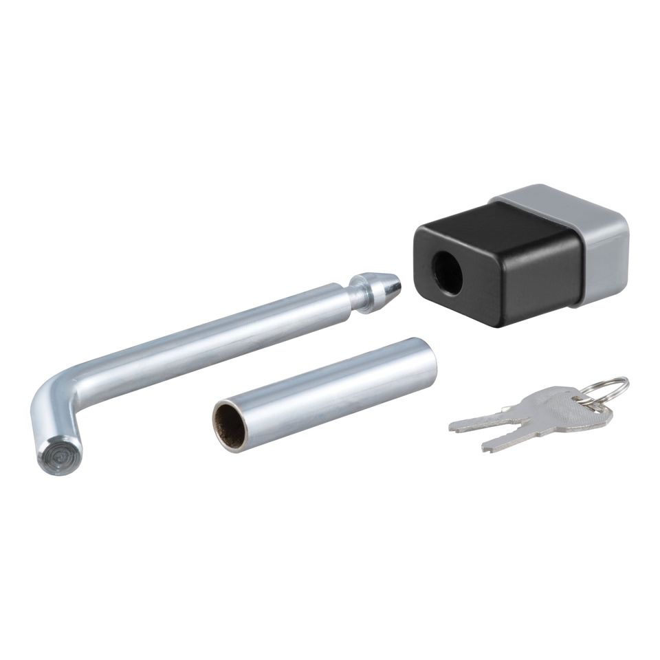 23024 - Trailer Hitch Lock, 1/2-Inch Pin Diameter, 5/8-Inch Adapter, Fits 1-1/4 or 2-Inch Receiver