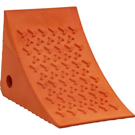 WC8118 - Large Orange Polyurethane Wheel Chock 8.69x11.25x8.13 Inch