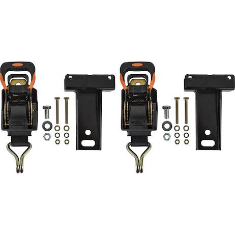 5480017 - Spring Retracting Tie Downs for Round Tube Ladder Racks - Pair of 2 Mounts