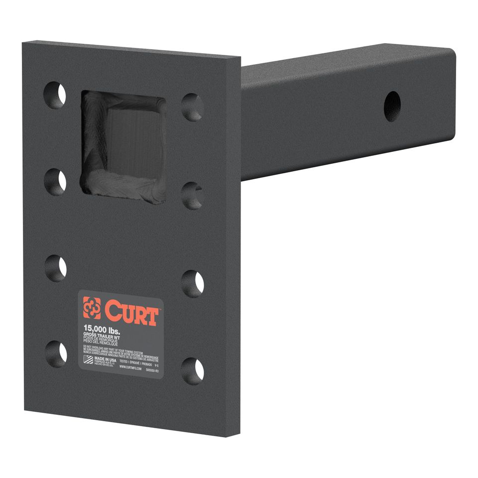 48325 - Adjustable Pintle Mount for 2-Inch Hitch Receiver, 15,000 lbs, 6-1/2-Inch Drop, 8-Inch Length