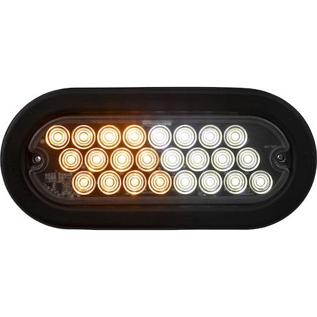 SL70AC - 6 Inch Quad Flash Oval Recessed Strobe Light - Amber/Clear