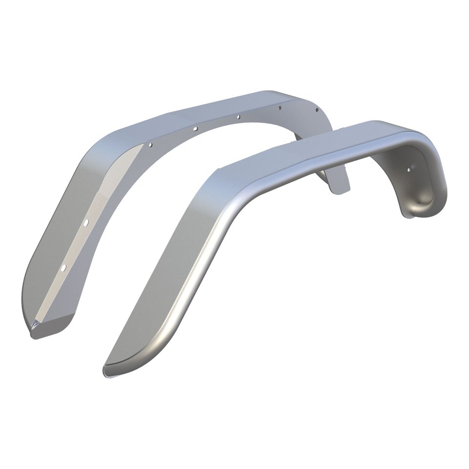 2500202 - Paintable Raw Aluminum Rear Jeep Wrangler JK Fender Flares - 2018 Jeep Wrangler JK, 2007-2017 Jeep Wrangler