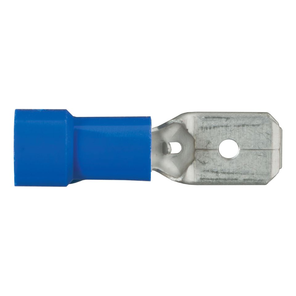 59432 - 16-14 Gauge Blue Vinyl-Insulated Male Wire Quick Connectors, 100-Pack