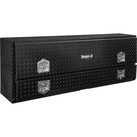1725640 - 21x13x72 Inch Gloss Black Diamond Tread Aluminum Pick-Up Contractor With Lower Door