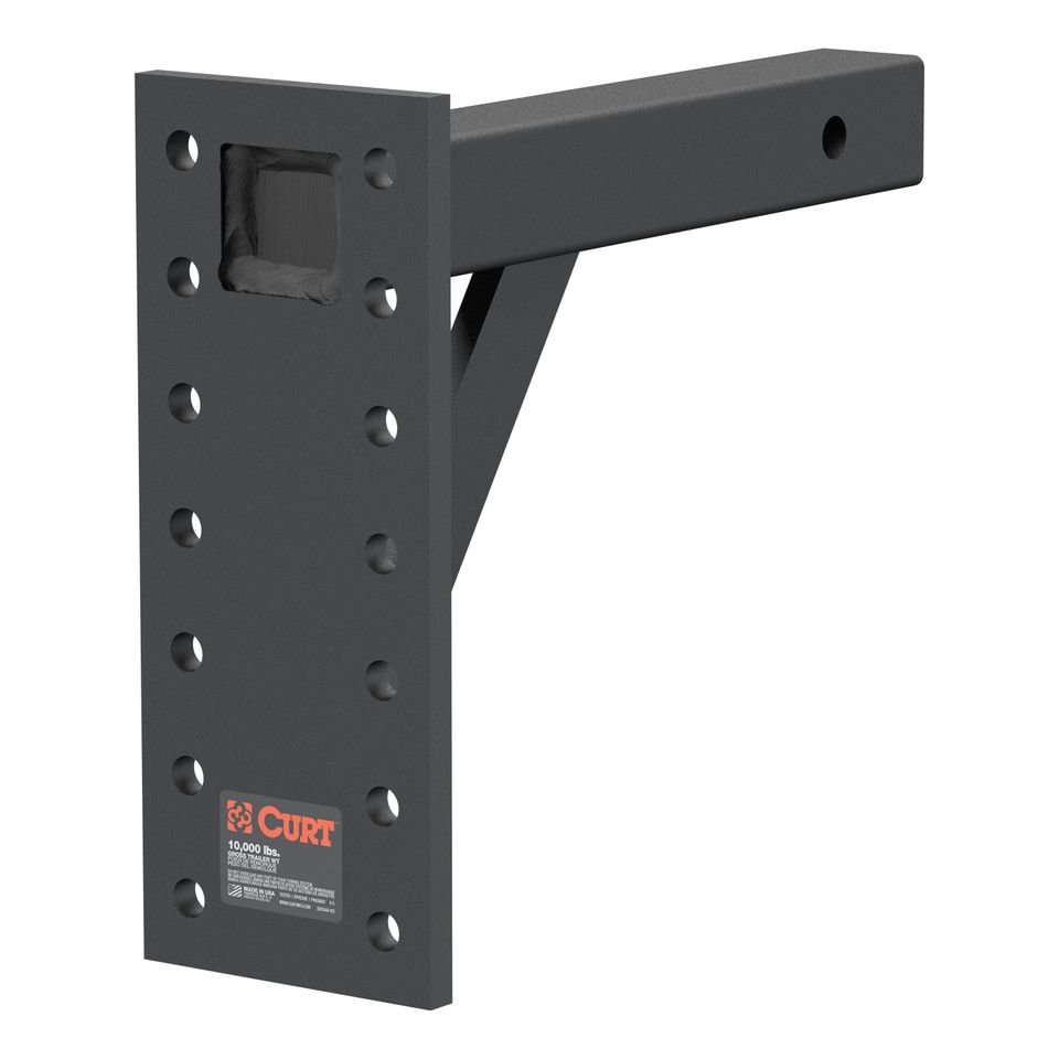 48342 - Adjustable Pintle Mount for 2-Inch Hitch Receiver, 10,000 lbs, 11-1/2-Inch Drop, 12-Inch Length