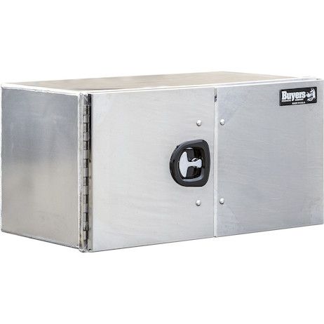 1705510 - 18x18x36 Inch Pro Series Smooth Aluminum Barn Door Underbody Truck Tool Series with Stainless Steel Doors - Double Barn Door, 3-point Compression Latch