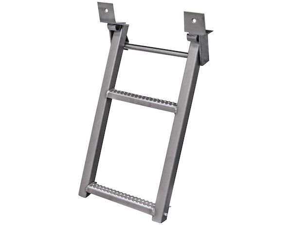RS2W - 2-Rung White Retractable Truck Steps with Nonslip Tread - 17.38 x 30.25 Inch