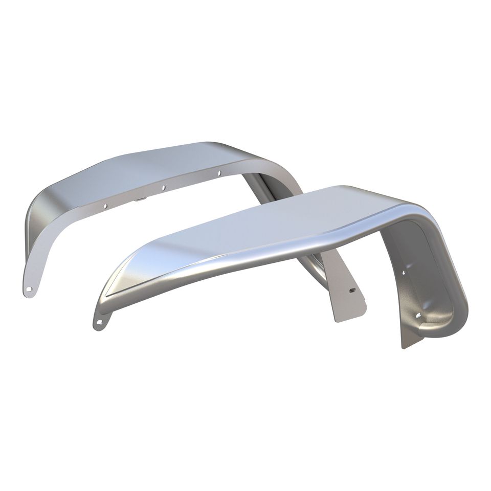 1500202 - Paintable Raw Aluminum Front Jeep Wrangler JK Fender Flares - 2018 Jeep Wrangler JK, 2007-2017 Jeep Wrangler