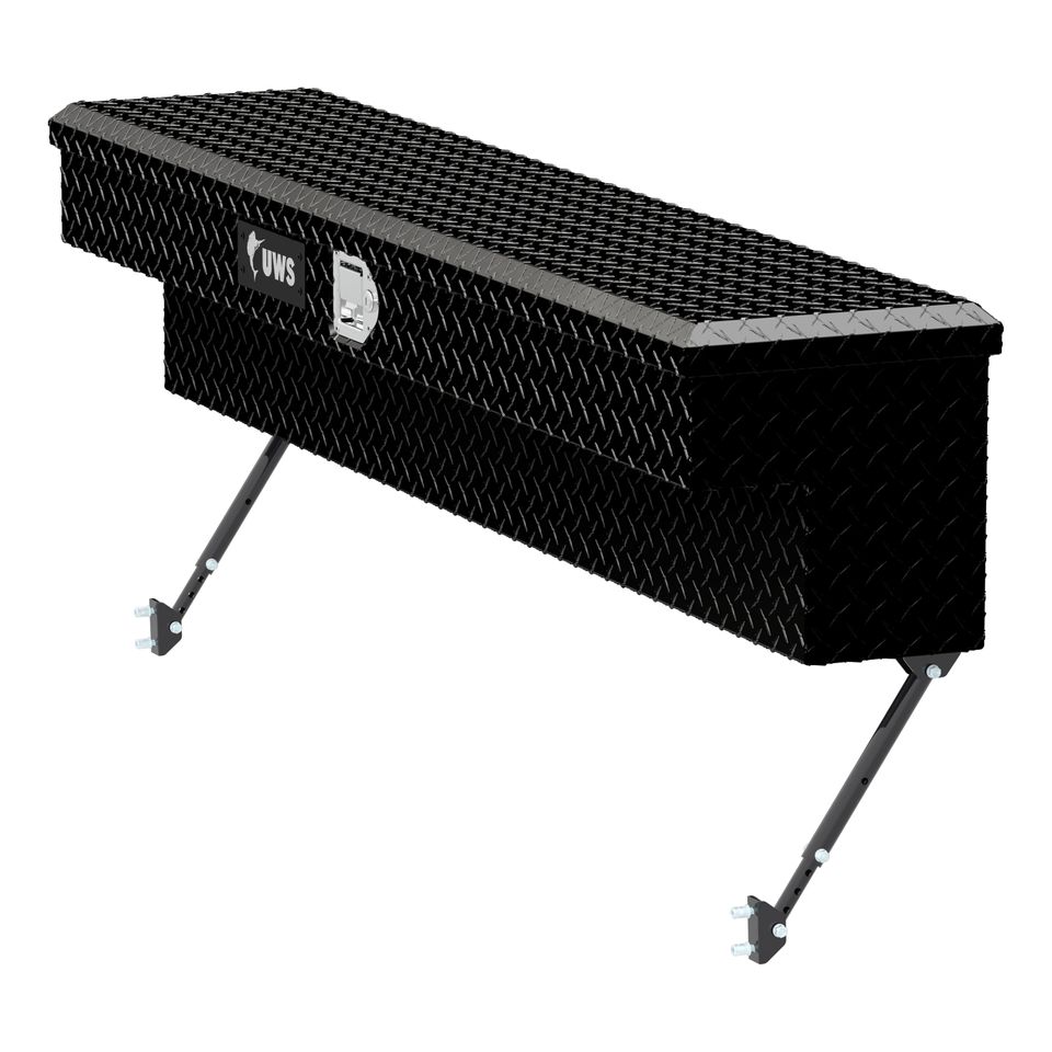 EC30122-MK2 - 60-Inch Gloss Black Heavy-Wall Aluminum Truck Side Tool Box, RigidCore Lid, Space-Saving Legs