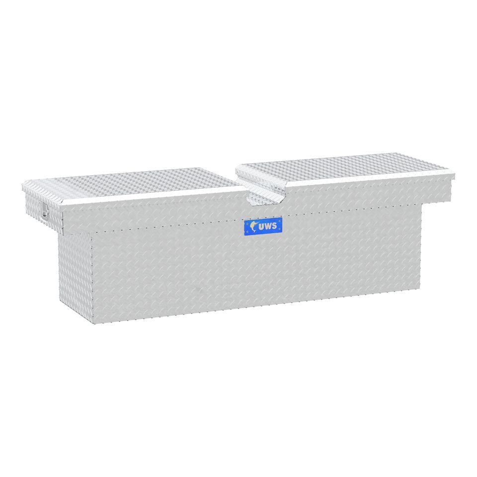 TBD-69 - Bright Aluminum 69" Deep Gull Wing Crossover Truck Tool Box - 1999-2010,2023-2027 Ford F-250 Super Duty and more