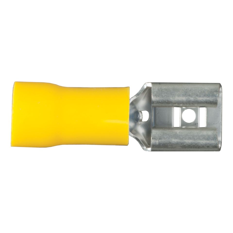 59593 - 12-10 Gauge Yellow Vinyl-Insulated Female Wire Quick Connectors, 100-Pack