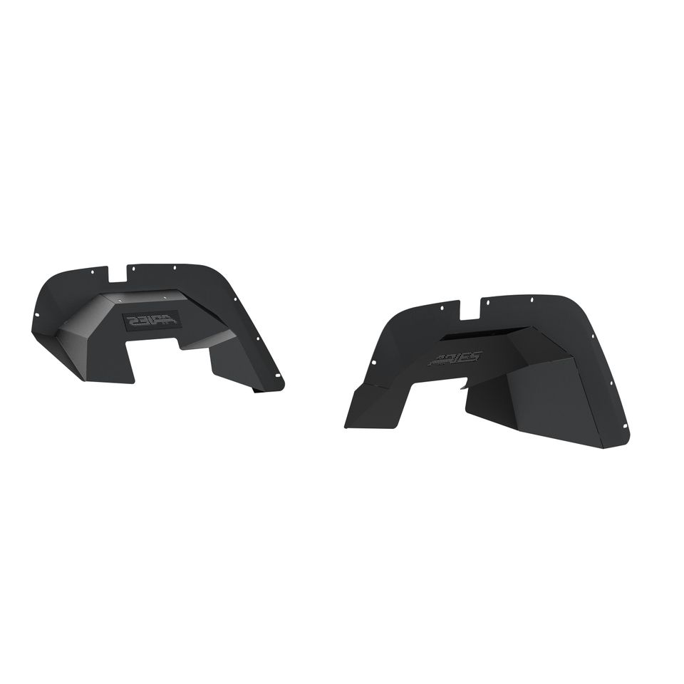1500350 - Black Aluminum Front Jeep Wrangler JK Inner Fender Liner Wheel Well Guard Covers - 2018 Jeep Wrangler JK, 2007-2017 Jeep Wrangler