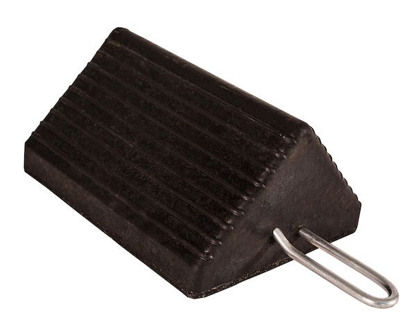 WC1085H - Heavy Duty Rubber Wheel Chock with Handle 10x8x5 Inch