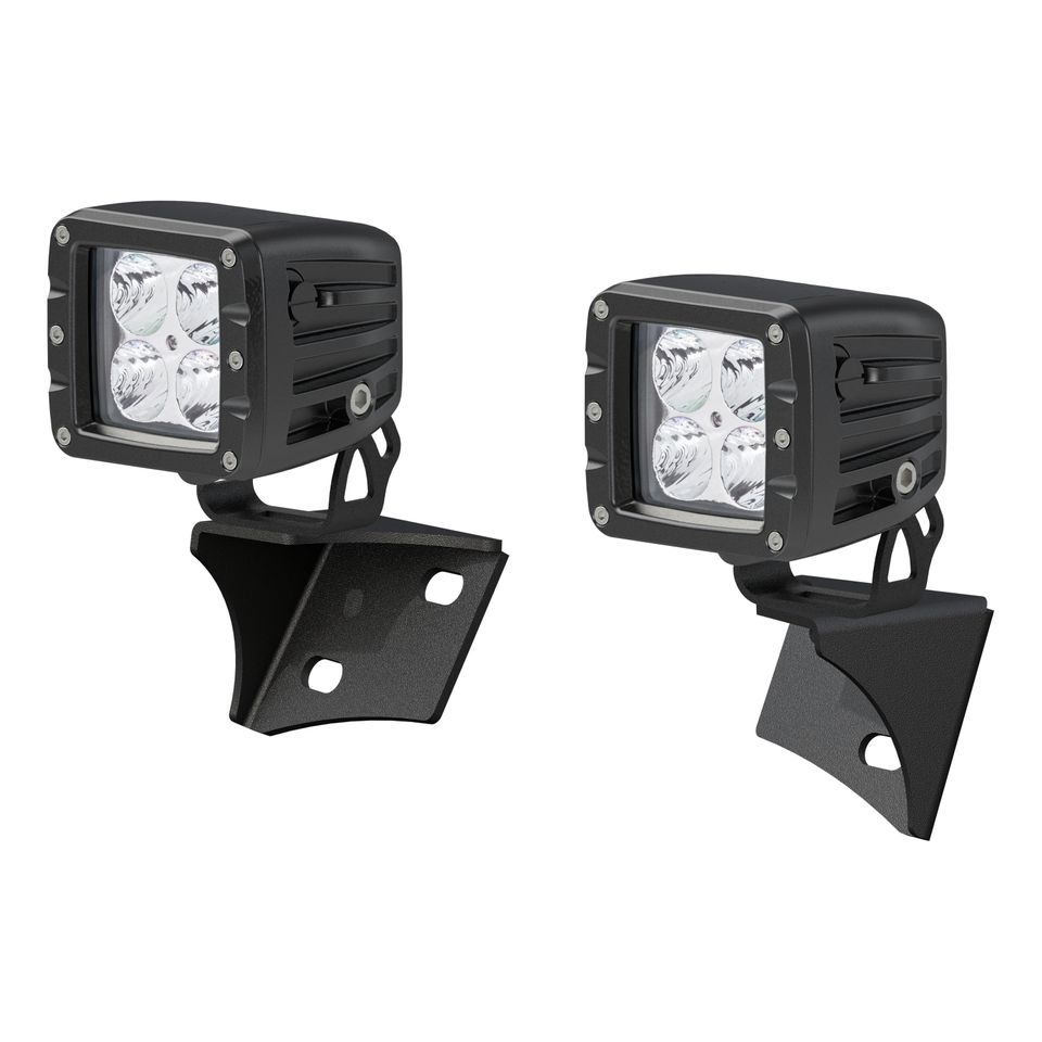 1501304 - LED Lights for Jeep Wrangler JK, Windshield Brackets, 2-Inch, 2,200-Lumen Spot Beams - 2018 Jeep Wrangler JK and more