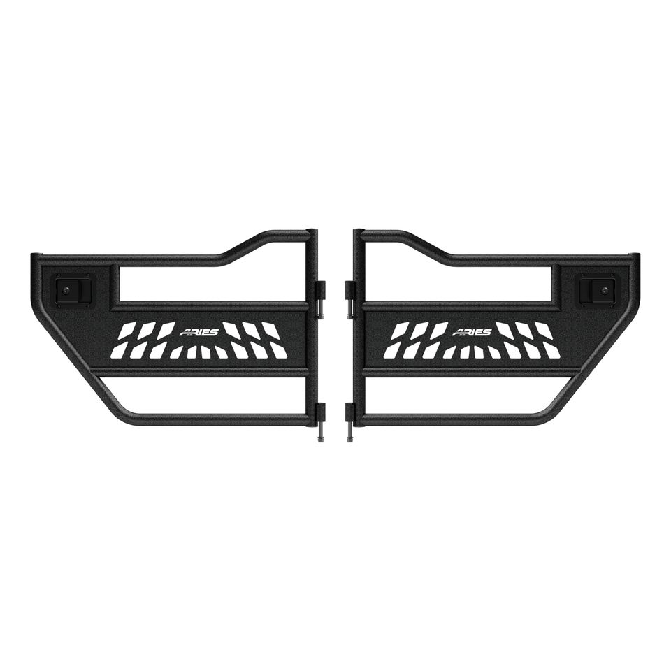2500200 - Black Aluminum Rear Tube Half Doors, Fits Select Jeep Wrangler JL, Gladiator - 2020-2025 Jeep Gladiator, 2018-2025 Jeep Wrangler