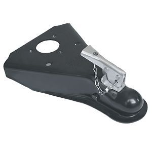 87077 - Weld On To50 Deg Angle Frames 5K Gross Wt Cap 2" Ball Wedge Latch & Chain Black
