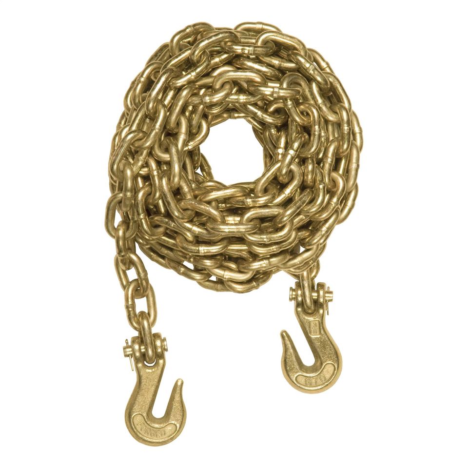 80309 - 14ft. Transport Binder Safety Chain with 2 Clevis Hooks (26;400 lbs; Yellow Zinc