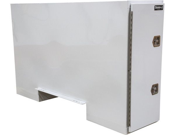 BP965724W - 57x24x96 Inch Straight Side White Steel Backpack Truck Tool Box - 11.26 Inch Offset Floor
