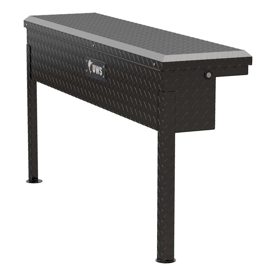 EC30202 - 48-Inch Gloss Black Heavy-Wall Aluminum Truck Side Tool Box with Low Profile, RigidCore Lid