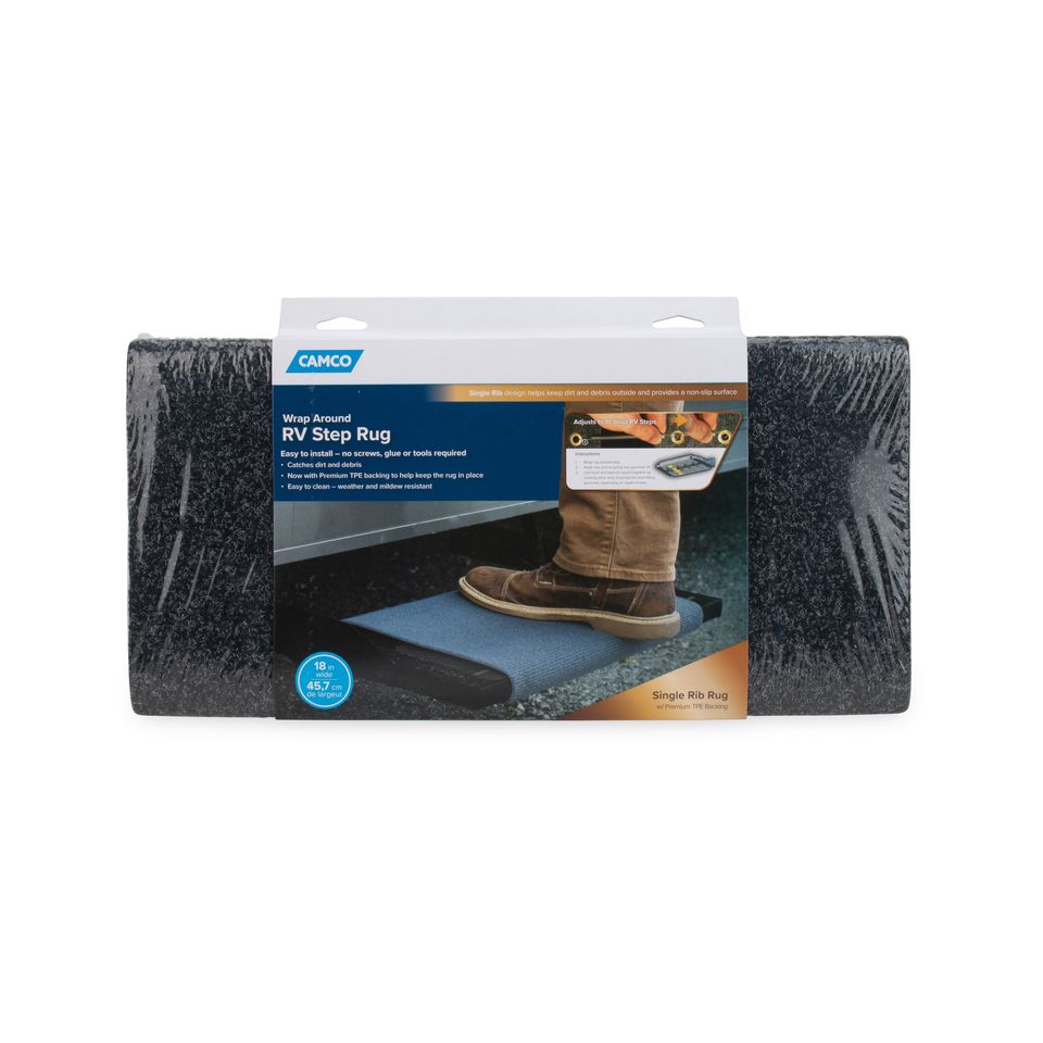 42904 - Step Rug,Premium,Poly SingleRib w/UV&TPE 17.5"x18"Black(E/F)