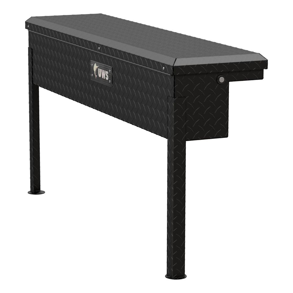 EC30203 - 48-Inch Matte Black Heavy-Wall Aluminum Truck Side Tool Box with Low Profile, RigidCore Lid