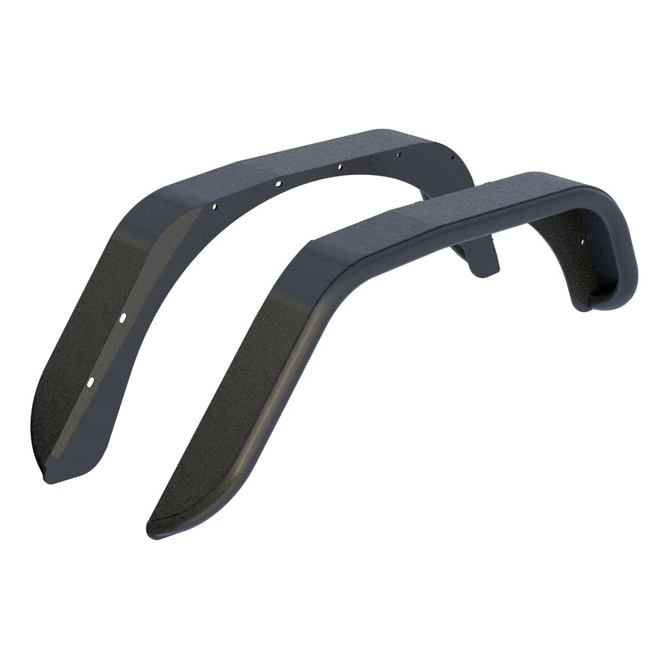 2500201 - Textured Black Aluminum Rear Jeep Wrangler JK Fender Flares - 2018 Jeep Wrangler JK, 2007-2017 Jeep Wrangler