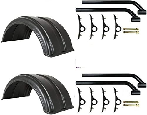 8590196(2),8591000(2) - (2) 8590196-x2 Polymer Fenders and (2) 8591000-x2 Mounting Brackets. Fits Trucks with 18" to 19.5" Dual Rear Wheels.