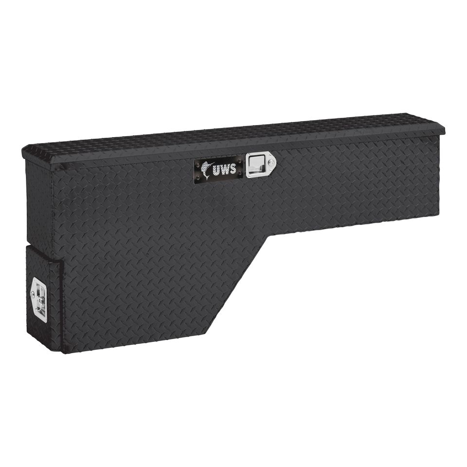 FW-48-DS-P-BLK - Gloss Black Aluminum 48" Passenger Wheel Well Tool Box (LTL Shipping Only)