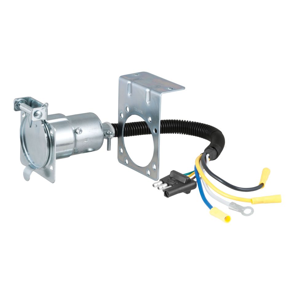 57185 - 4-Way Flat Vehicle-Side to 7-Way RV Blade Trailer Wiring Adapter