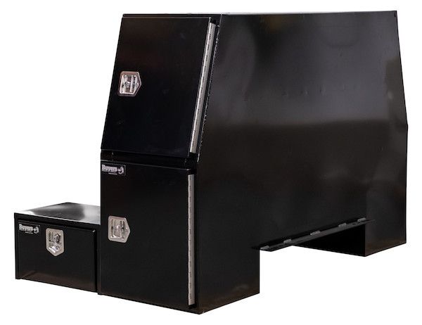 BP855548B - 85x55x48 Inch Black Steel L-Pack Backpack Truck Box - 8.5 Inch Offset