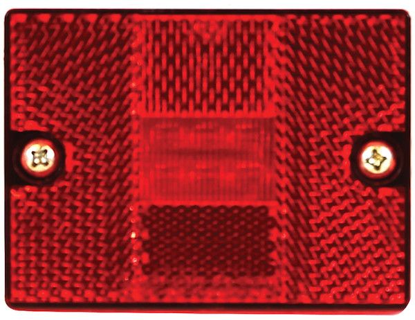 5622716 - 2.875 Inch Red Rectangular Marker/Clearance Light With Reflex With 6 LED